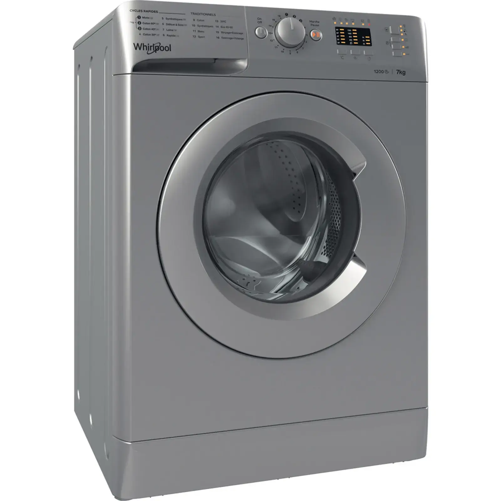 MACHINE A LAVER WHIRLPOOL FRONTALE 7 KG 1200T SILVER